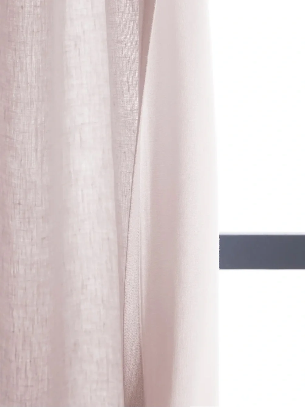 NWT QUINCE Set Of 2 48x84 European Linen Curtains Light Filt Vintage Blush 9000